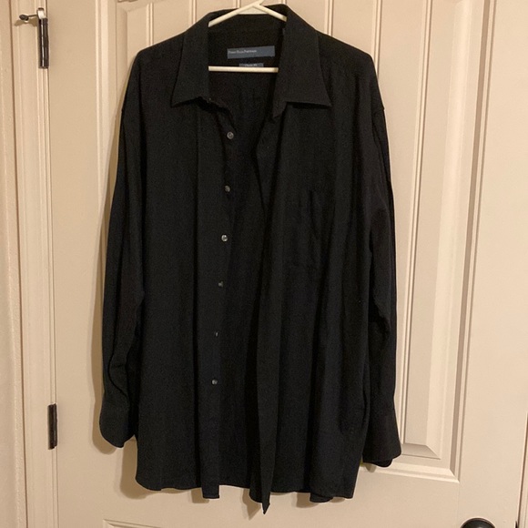 Perry Ellis Portfolio Black Button Down Long Sleeve Shirt - Picture 1 of 5